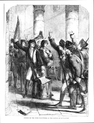 Een Bijeenkomst van de Ierse Vrijwilligers in de Kerk van Dungannon, in 1784